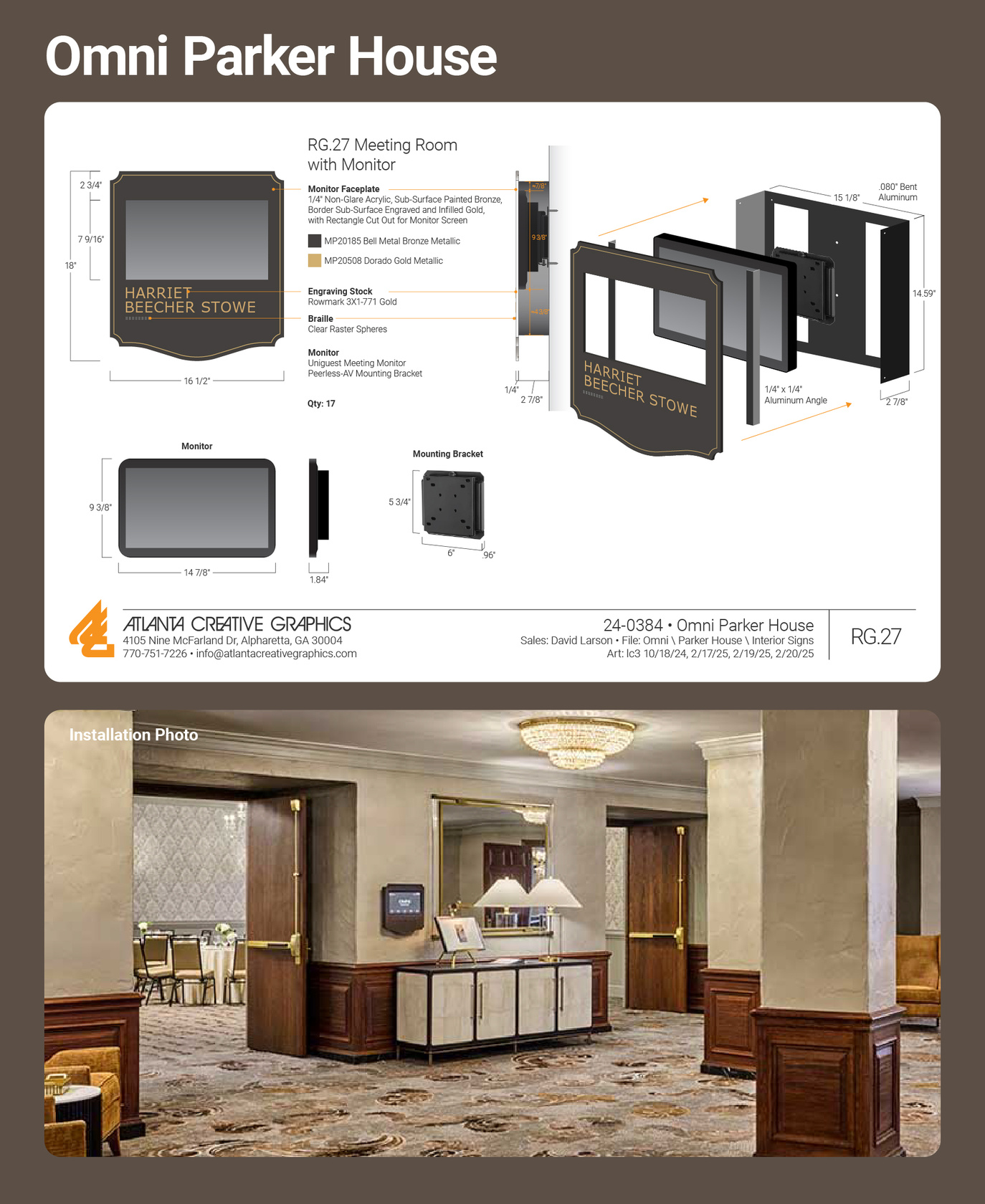 Omni Parker House Meeting Room Monitor Surround