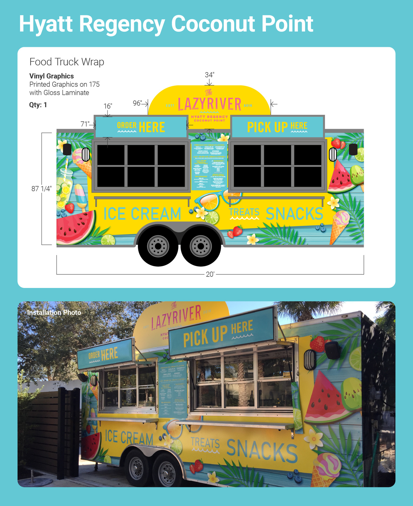 Hyatt Regency Coconut Point Ice Cream Truck Wrap Design and Photo