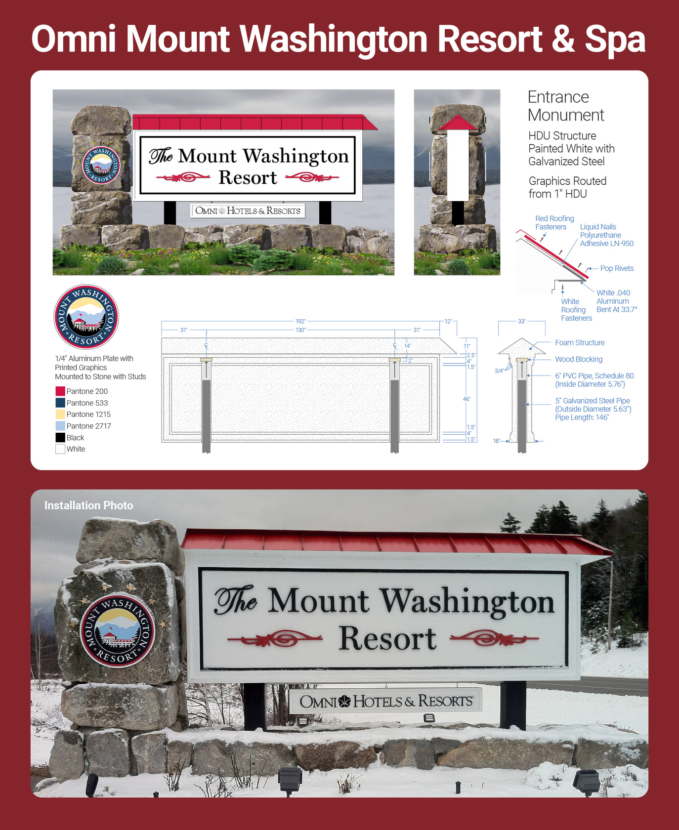 Omni Mount Washington Resort & Spa Entrance Monument Designs and Photo