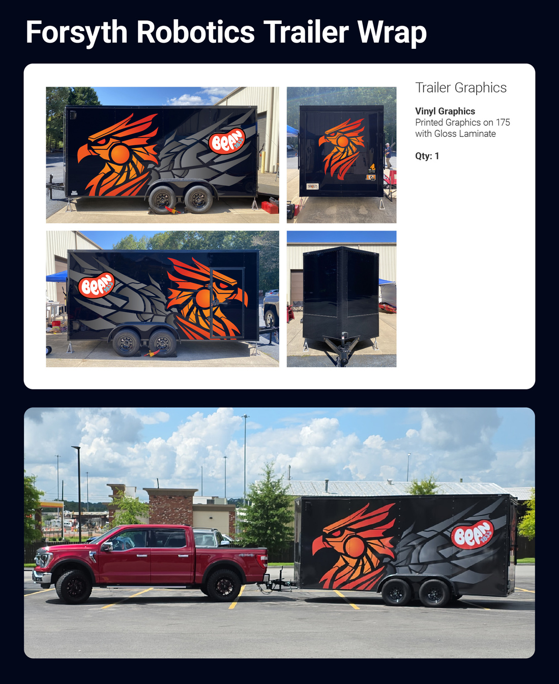 Forsyth Robotics Trailer Wrap Design and Photo
